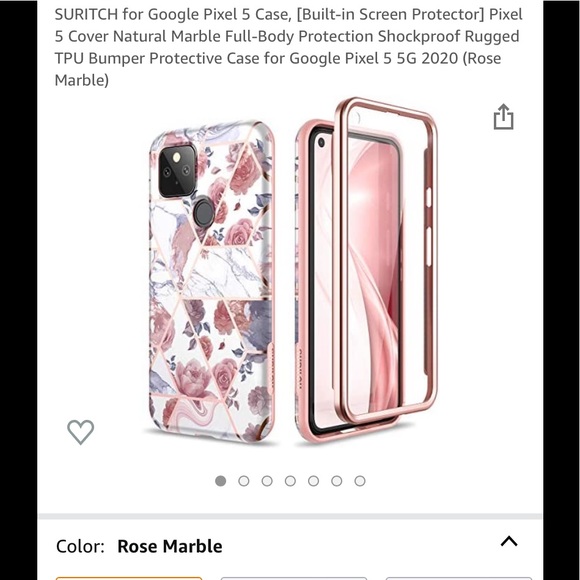 Rose & marble Google Pixel 5 phone case - Picture 1 of 4